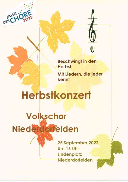 Plakat Herbstkonzert 25.9.2022